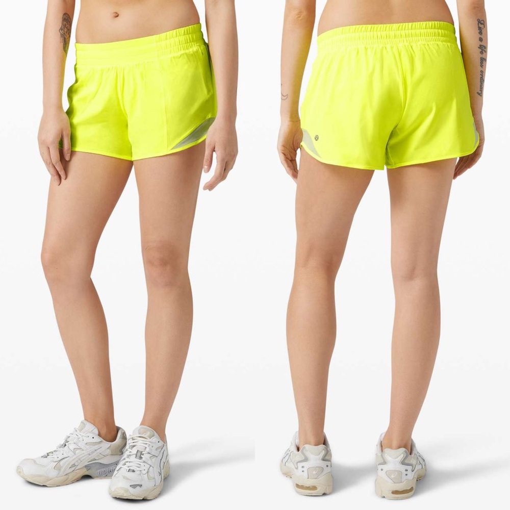 NWT ✨ Lululemon Hotty Hot Short II 4" Highlight Yellow Size 6 W7AWBT